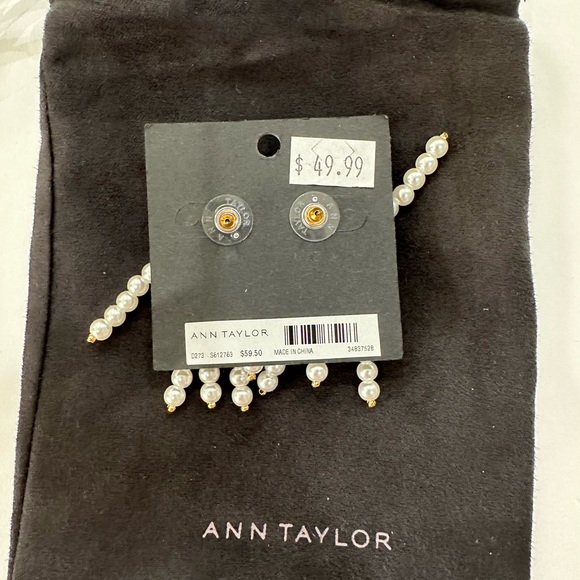ann taylor faux pearl chandelier earrings - Picture 4 of 6